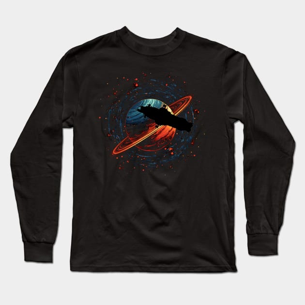 Roci flying by Saturn - Sci-fi Long Sleeve T-Shirt by Fenay-Designs